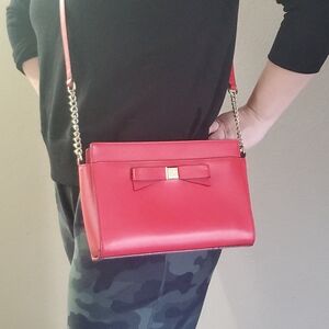 ♠️Kate Spade Red Crossbody Bag with Bow Detail